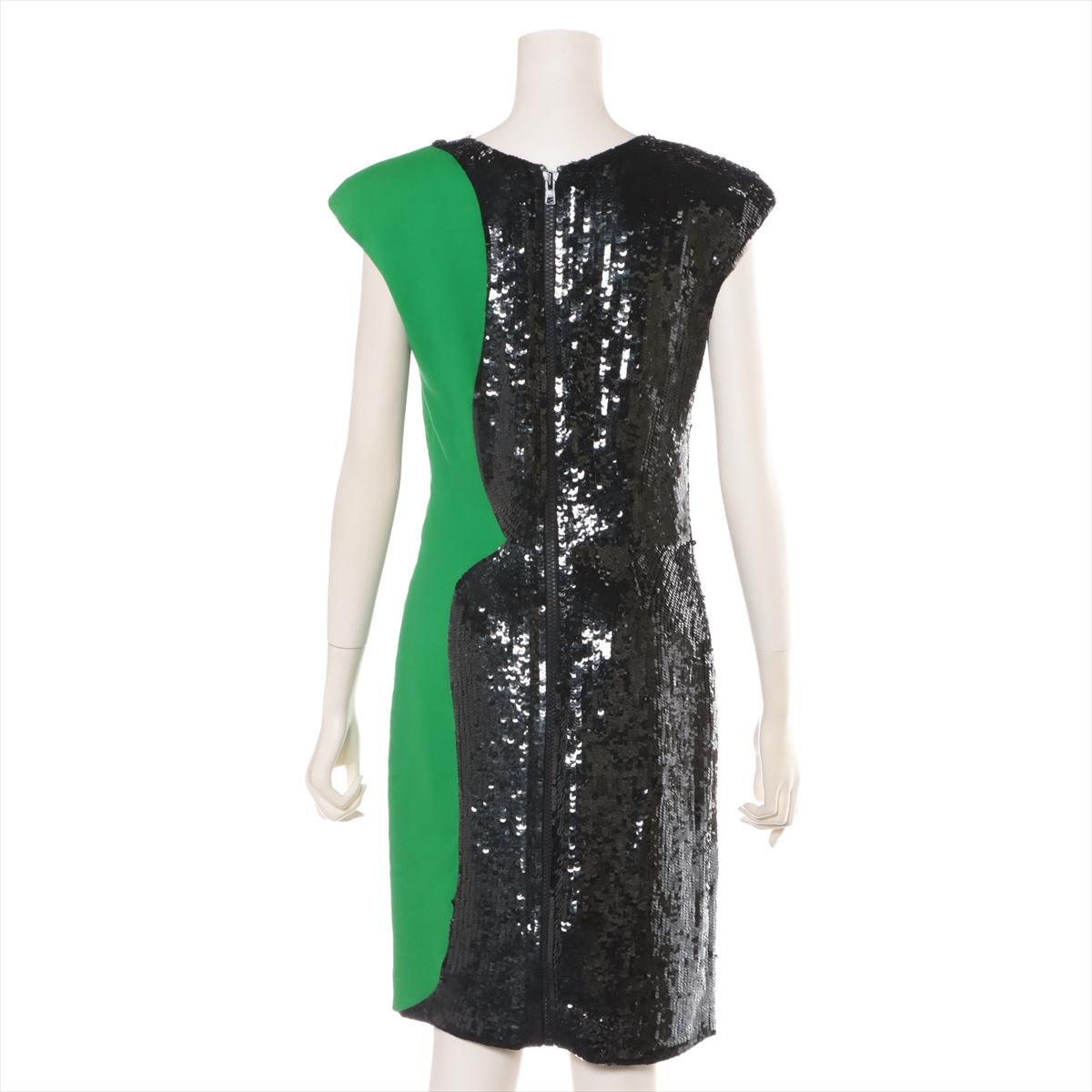 Emilio Pucci  Paillettenbesetztes Viskosekleid Schwarz x Grün im Zustand „Gut“ im Angebot in Humacao, PR
