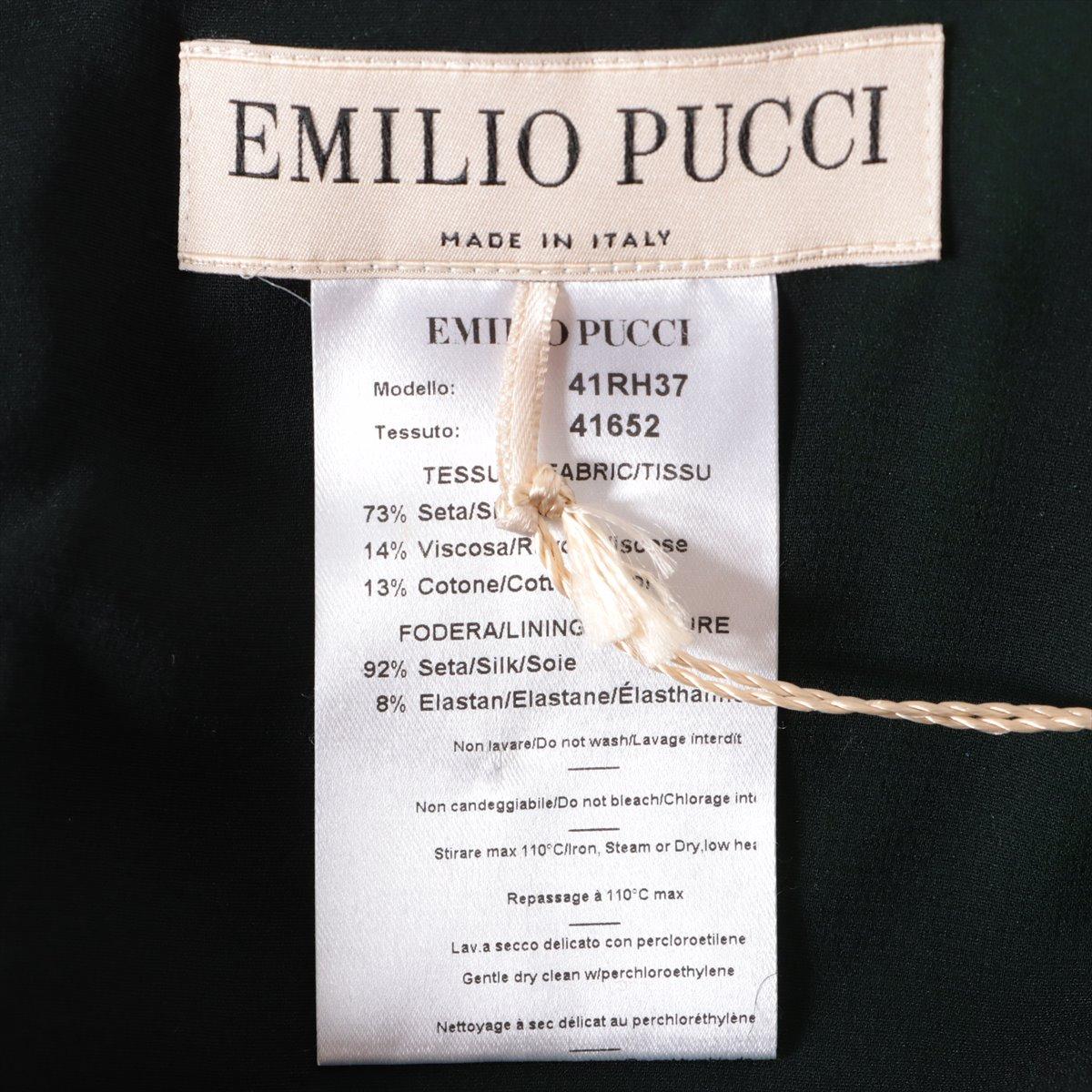 Emilio Pucci  Paillettenbesetztes Viskosekleid Schwarz x Grün im Angebot 3