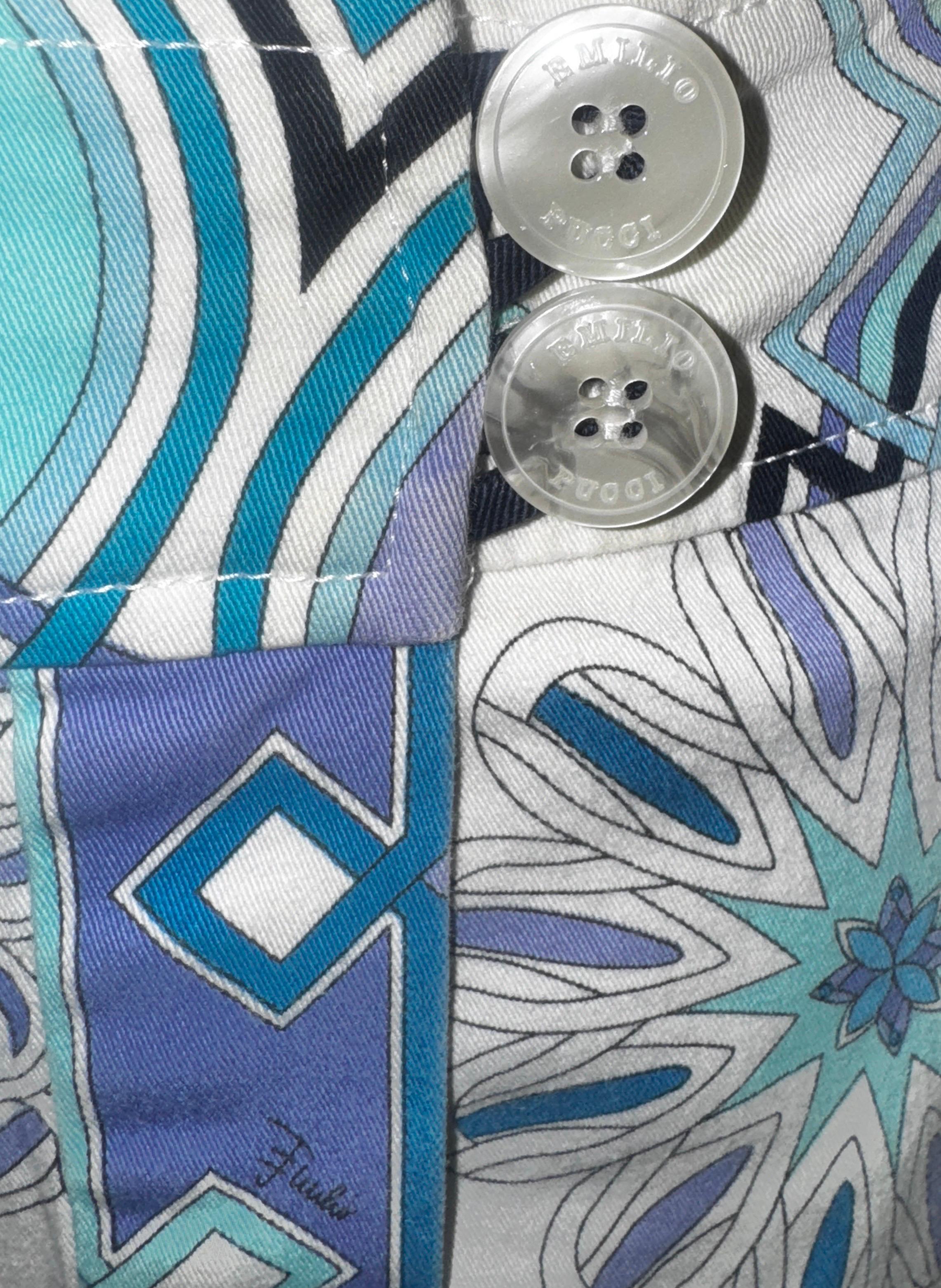 Emilio Pucci Gonna a portafoglio con stampa Siganture M. L.A. In condizioni buone in vendita a Switzerland, CH