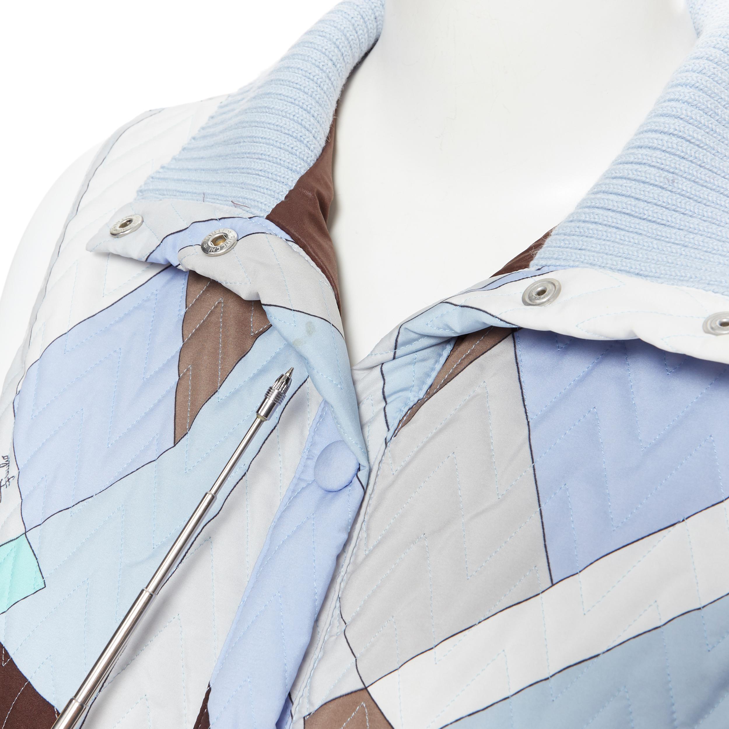 EMILIO PUCCI signature geometric print chevron stitching sleeveless vest IT44 4