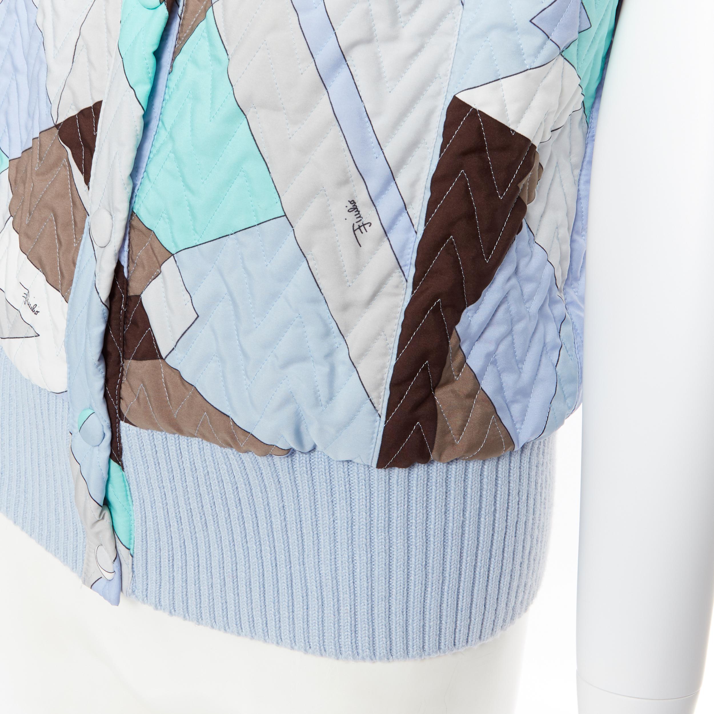 EMILIO PUCCI signature geometric print chevron stitching sleeveless vest IT44 2