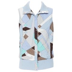 EMILIO PUCCI signature geometric print chevron stitching sleeveless vest IT44
