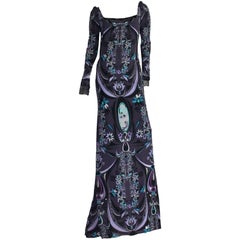 NEW Emilio Pucci Signature Print Evening Maxi Dress Gown