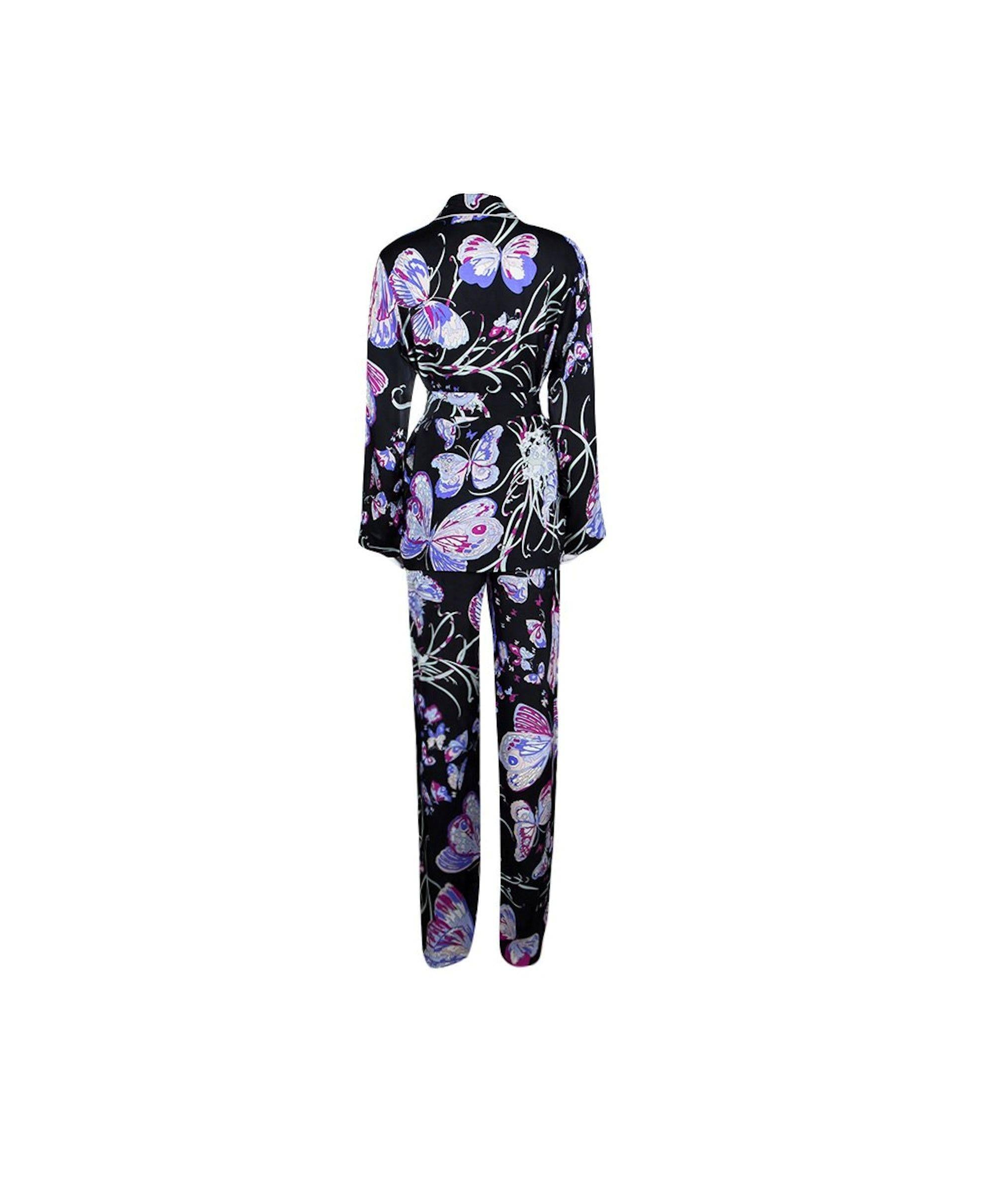   Beautiful EMILIO PUCCI print silk pants suit 
    Signature piece with the timeless EMILIO PUCCI print
    Stunning butterfly print, 
