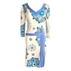 Emilio Pucci Signature Print Silk Top Skirt Suit Ensemble Set As Dress M