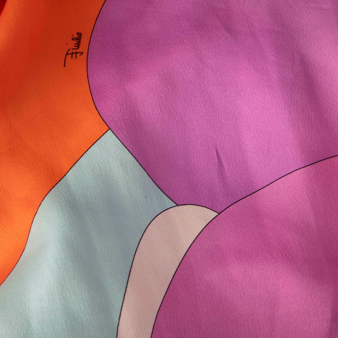 Emilio Pucci Silk Abstract Patterned Mini Dress Size L In Good Condition In London, GB