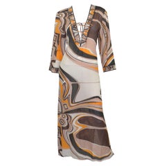 Emilio Pucci Silk Blend Caftan Maxi Dress