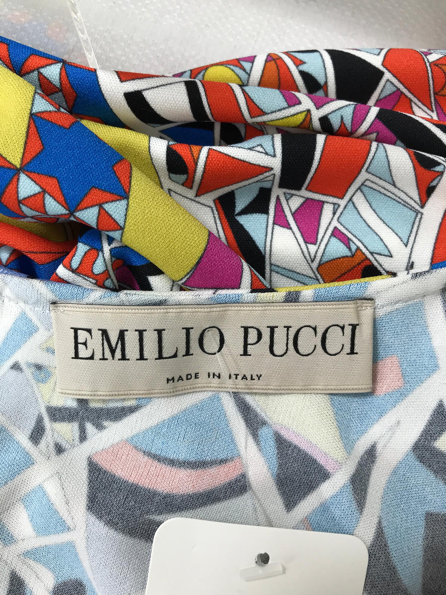 Emilio Pucci Silk Blend Jersey Sleeveless Star Print Shift Dress 42 6