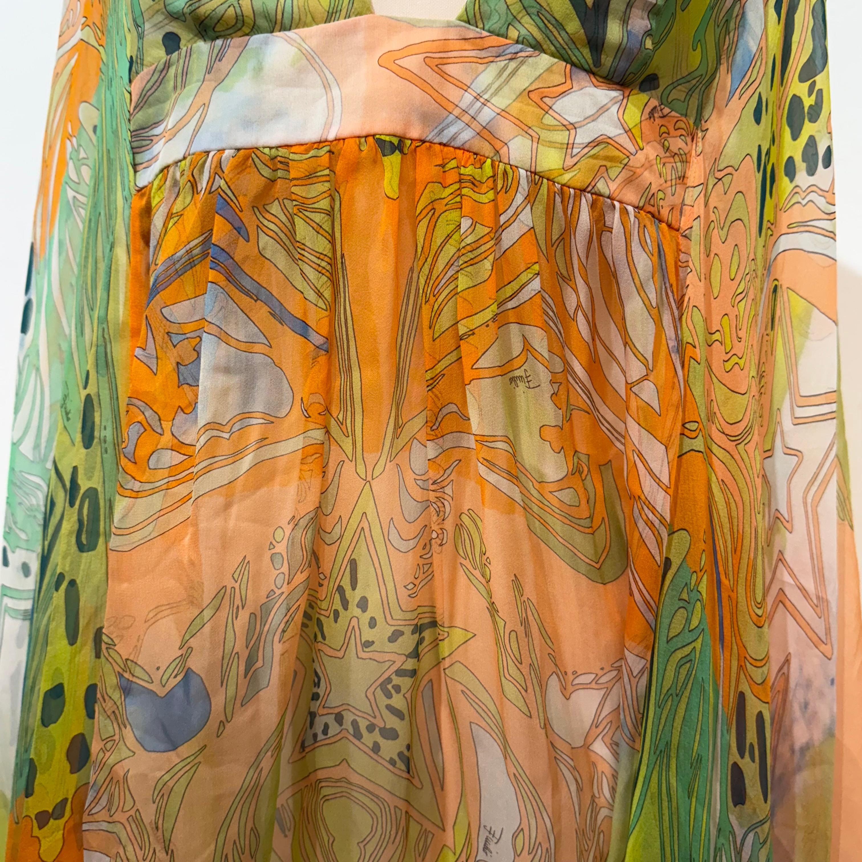Emilio Pucci Seidenkleid Größe IT 40, FR 36 (Braun) im Angebot