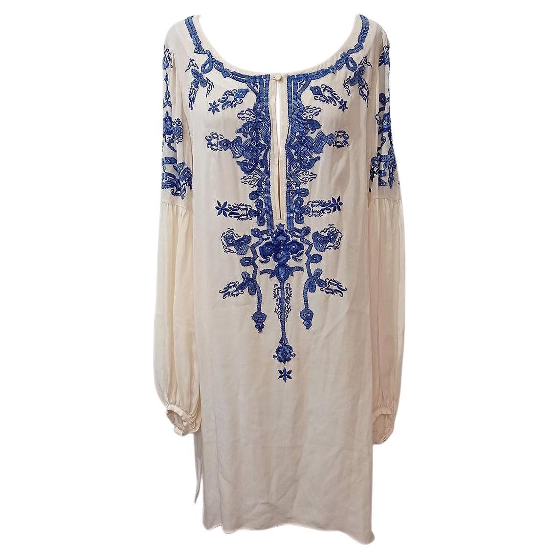 Emilio Pucci Silk Embroidered Blouse IT42 For Sale