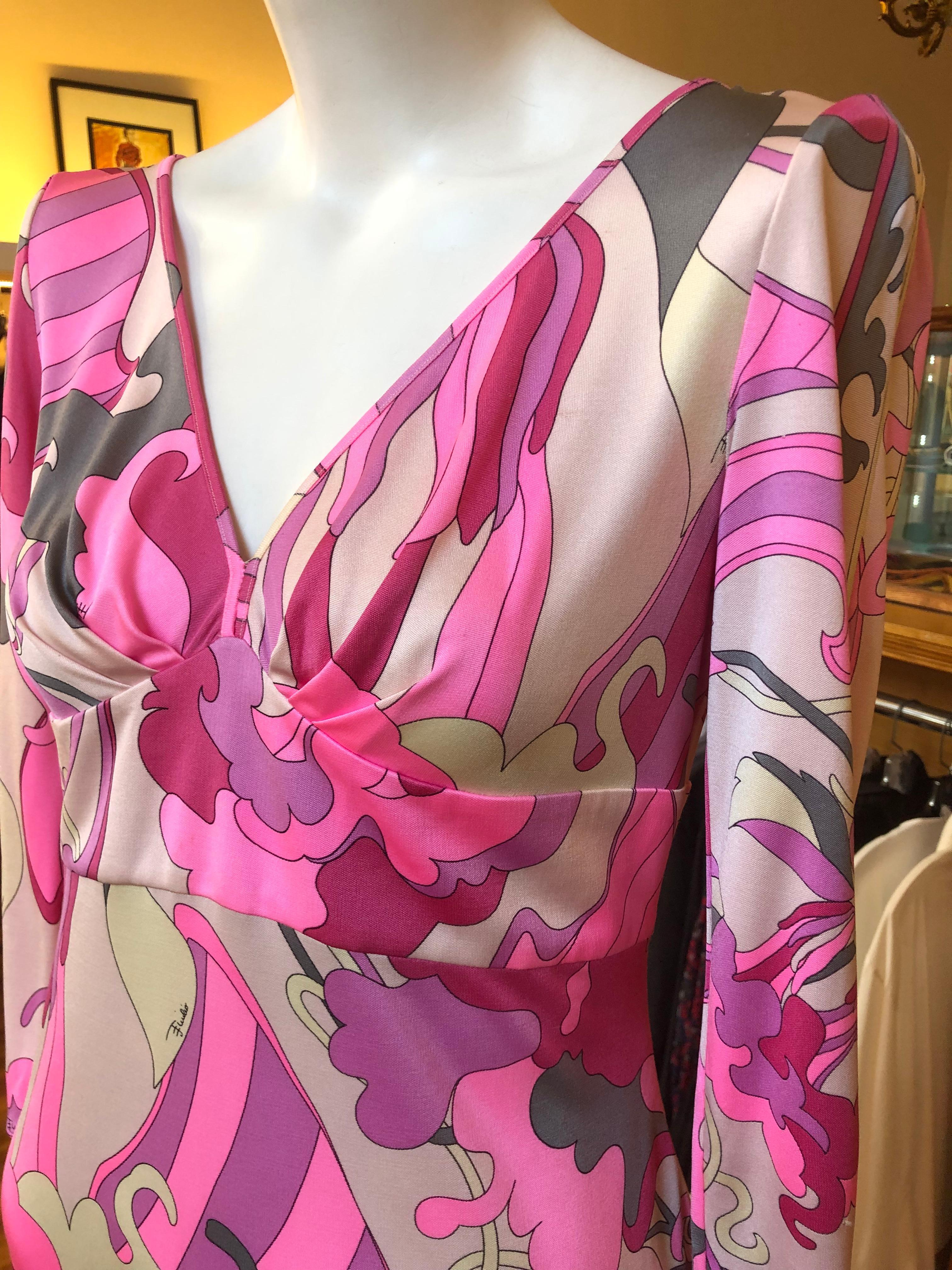 Purple Emilio Pucci Silk Floral Print Dress with Low Back (44 ITL)
