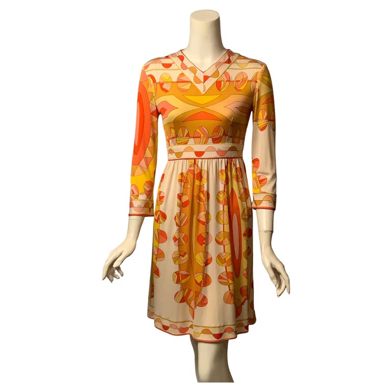 pucci orange dress Serifos Pucci Print Mini Dress