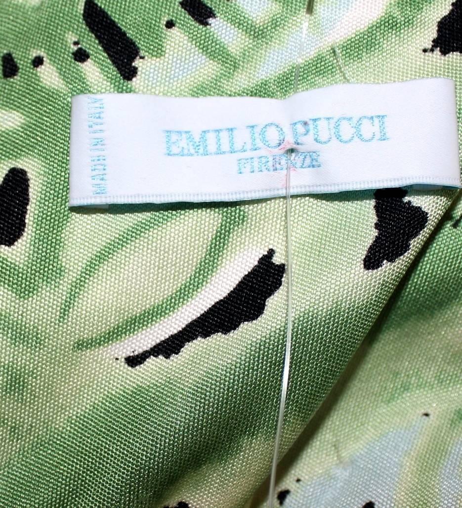 UNWORN Emilio Pucci Silk Jersey Jungle Cheetah Floral Botanical Print Dress 42 1