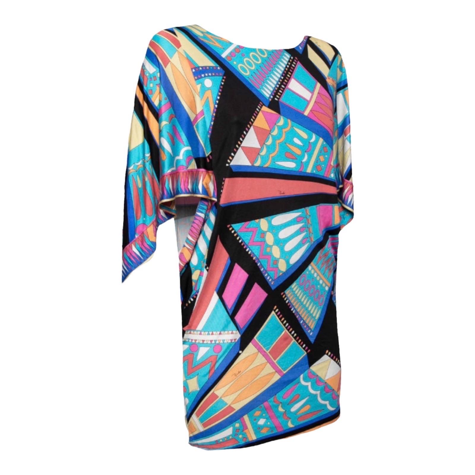A stunning dress by Emilio Pucci 
Modern Emilio Pucci signature print 
