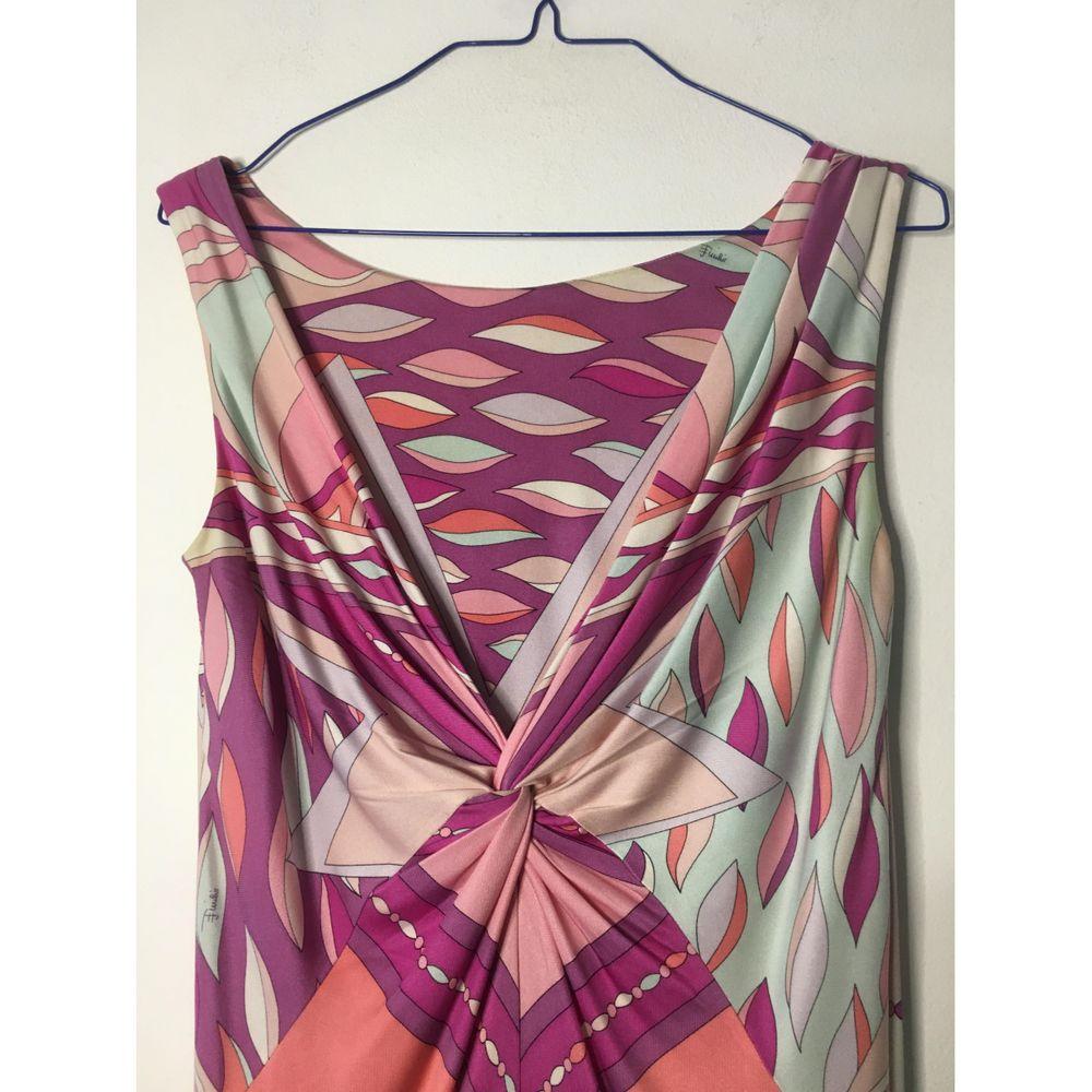 Emilio Pucci Silk Mid-Length Dress in Pink For Sale 1