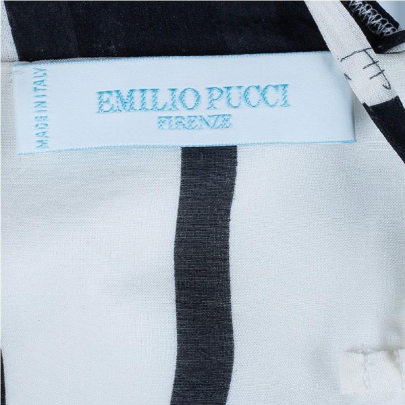 Emilio Pucci Silk Monochrome Maxi Dress M 2