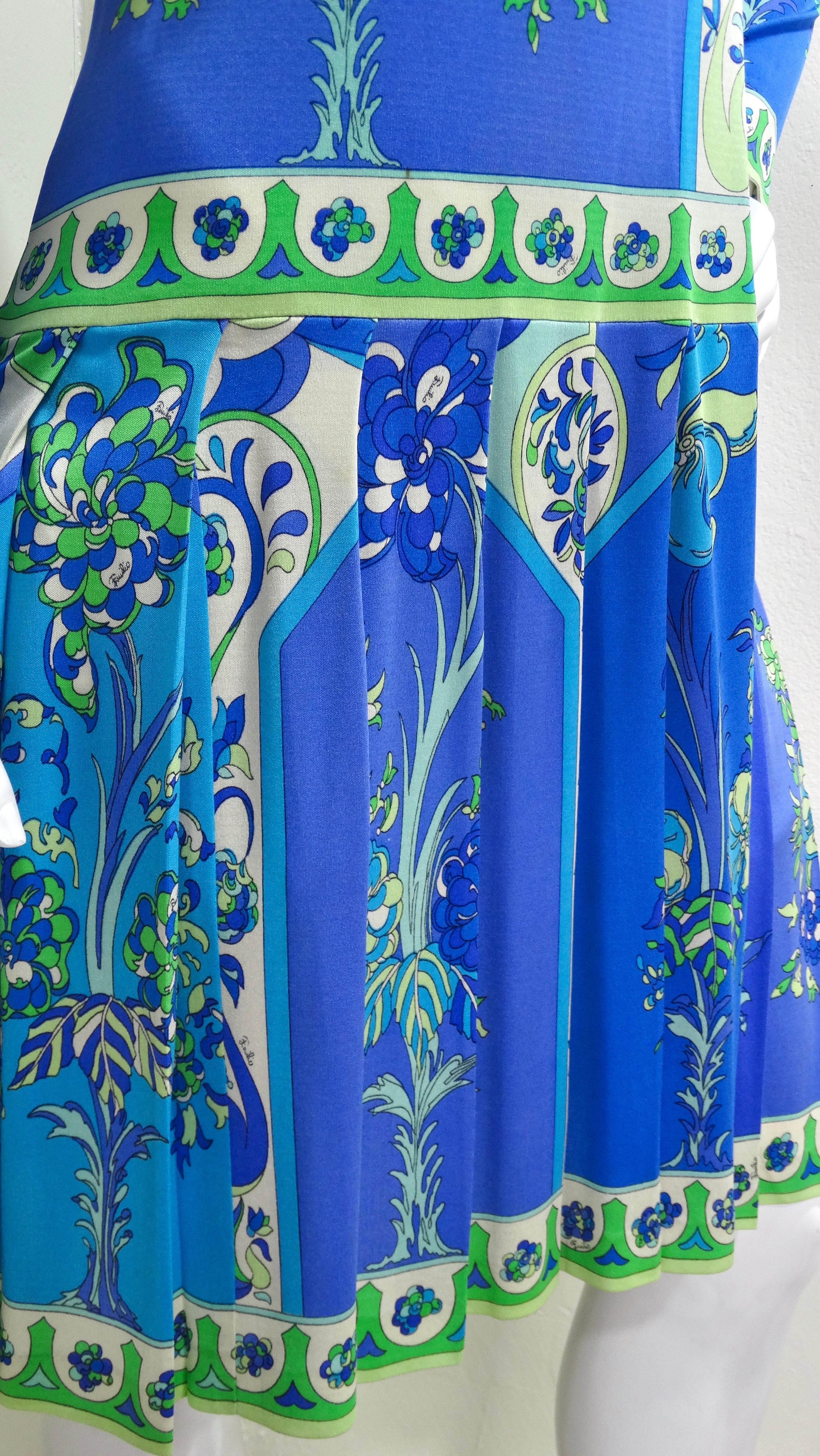 Emilio Pucci Silk Pleated 1960's Dress In Excellent Condition In Scottsdale, AZ