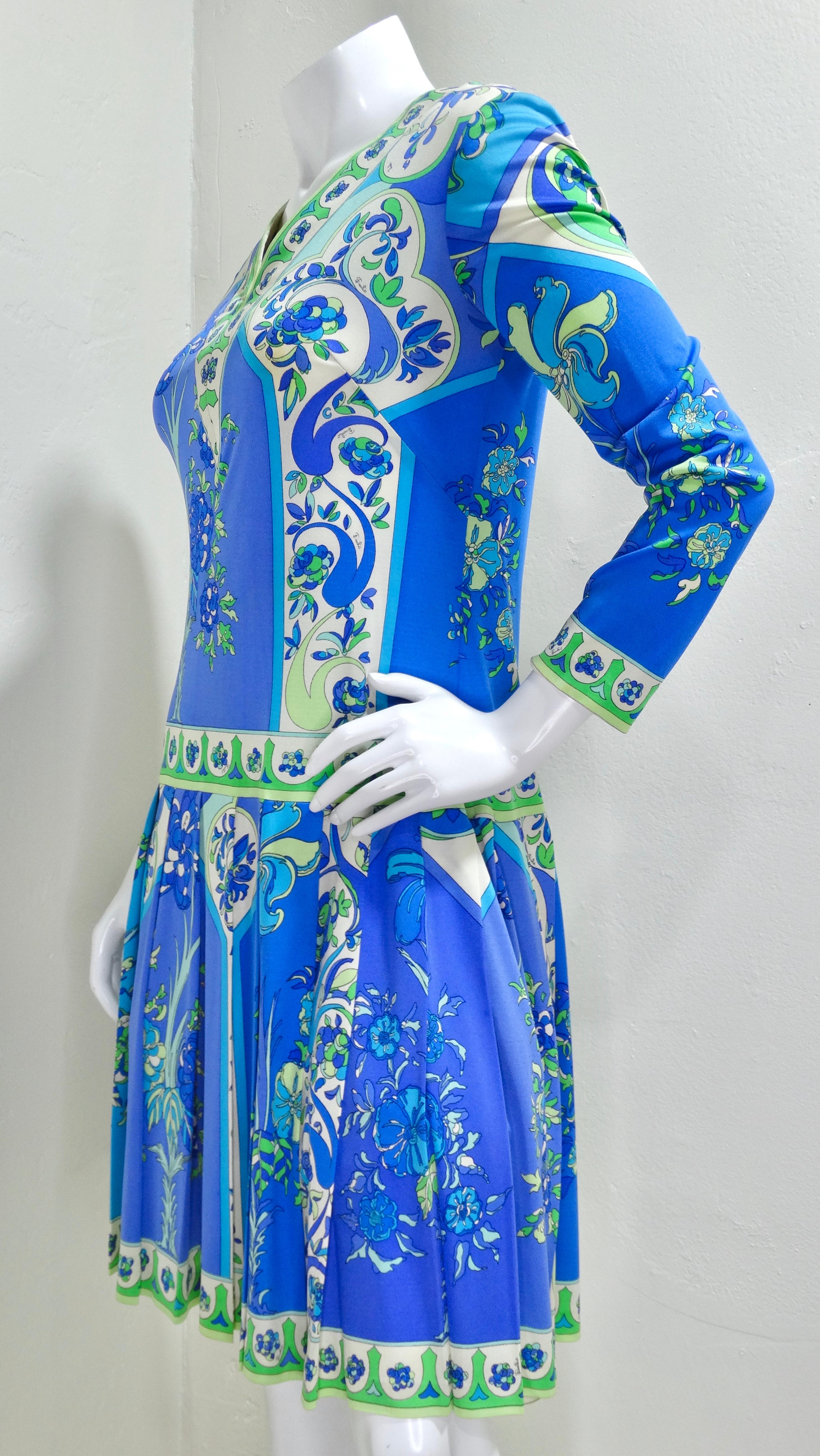 Women's or Men's Emilio Pucci Silk Pleated 1960's Dress