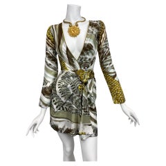 Emilio Pucci Silk Plunge Neckline Mini Dress with Zipper Detail Sz: 40 NWT