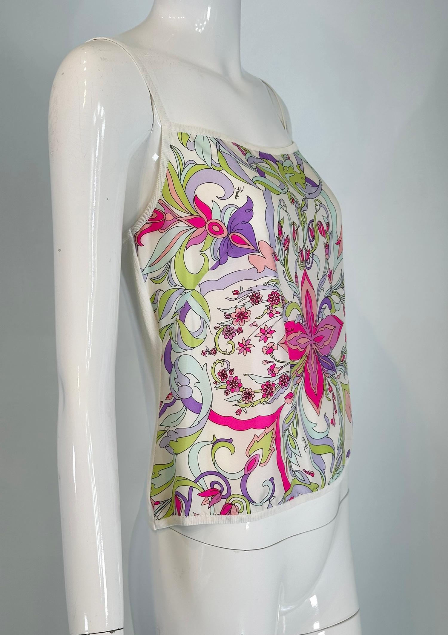 Emilio Pucci Silk Print Camisole 8 For Sale 6