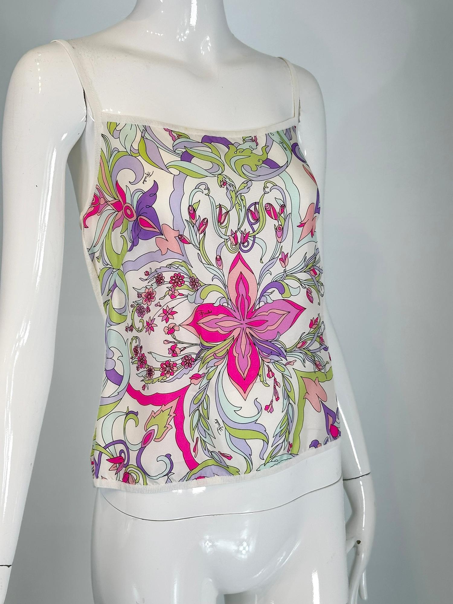 Emilio Pucci Silk Print Camisole 8 For Sale 7