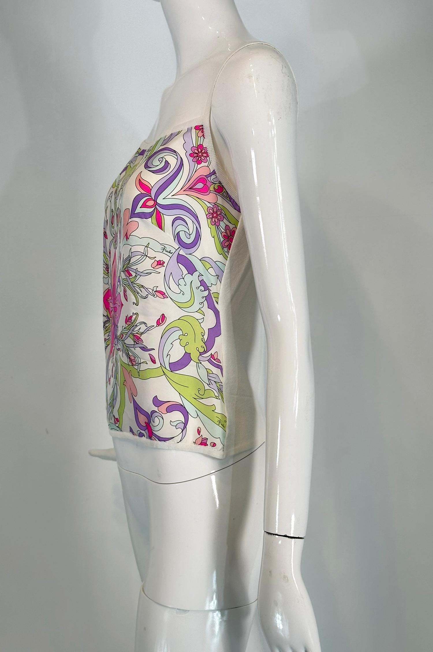 Women's Emilio Pucci Silk Print Camisole 8 For Sale