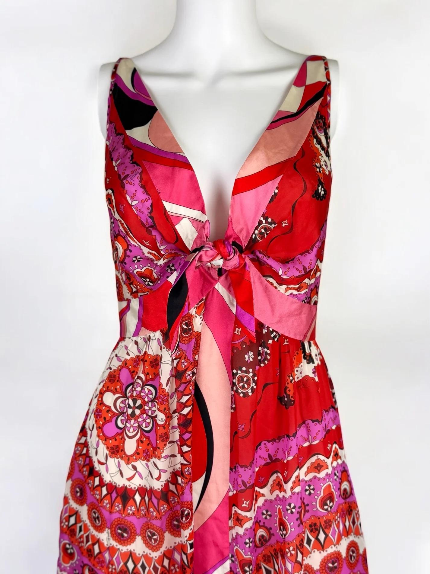 Red Emilio Pucci Silk Printed Gown, SS 2012