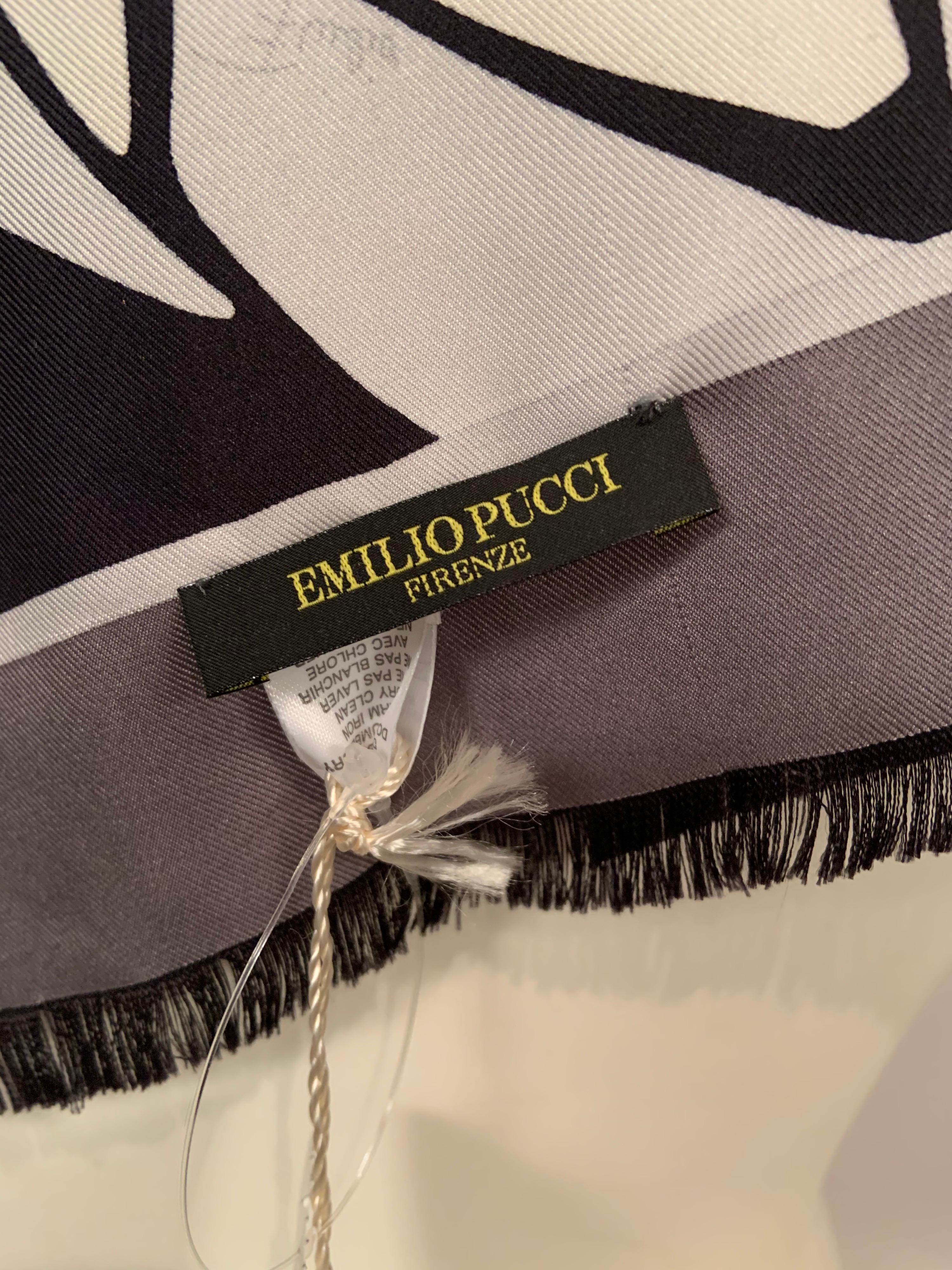 Black Emilio Pucci Silk Scarf with Original Hang Tags