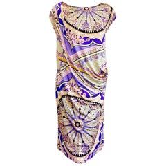 Emilio Pucci Silk Sheath With Circle Designs in Purple and Lavender