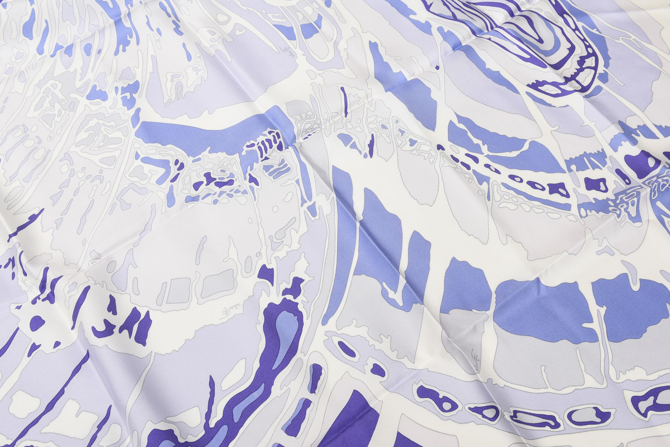 Emilio Pucci Purple, Blue and White Silk Square Scarf Vintage Italian 4