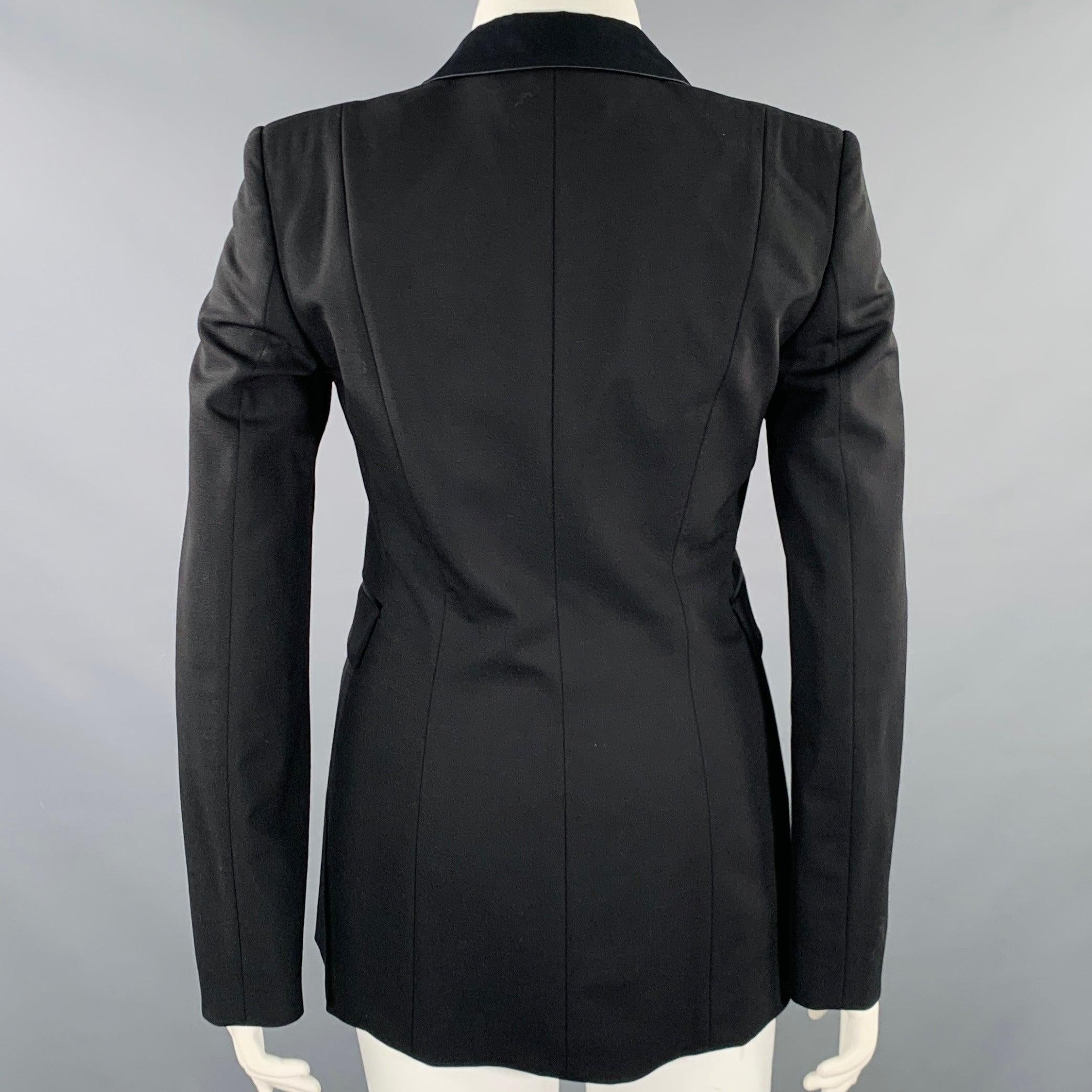 EMILIO PUCCI Größe 12 Schwarz Wolle Mohair Jacke Blazer mit Paillettenbesatz aus Wolle Damen im Angebot