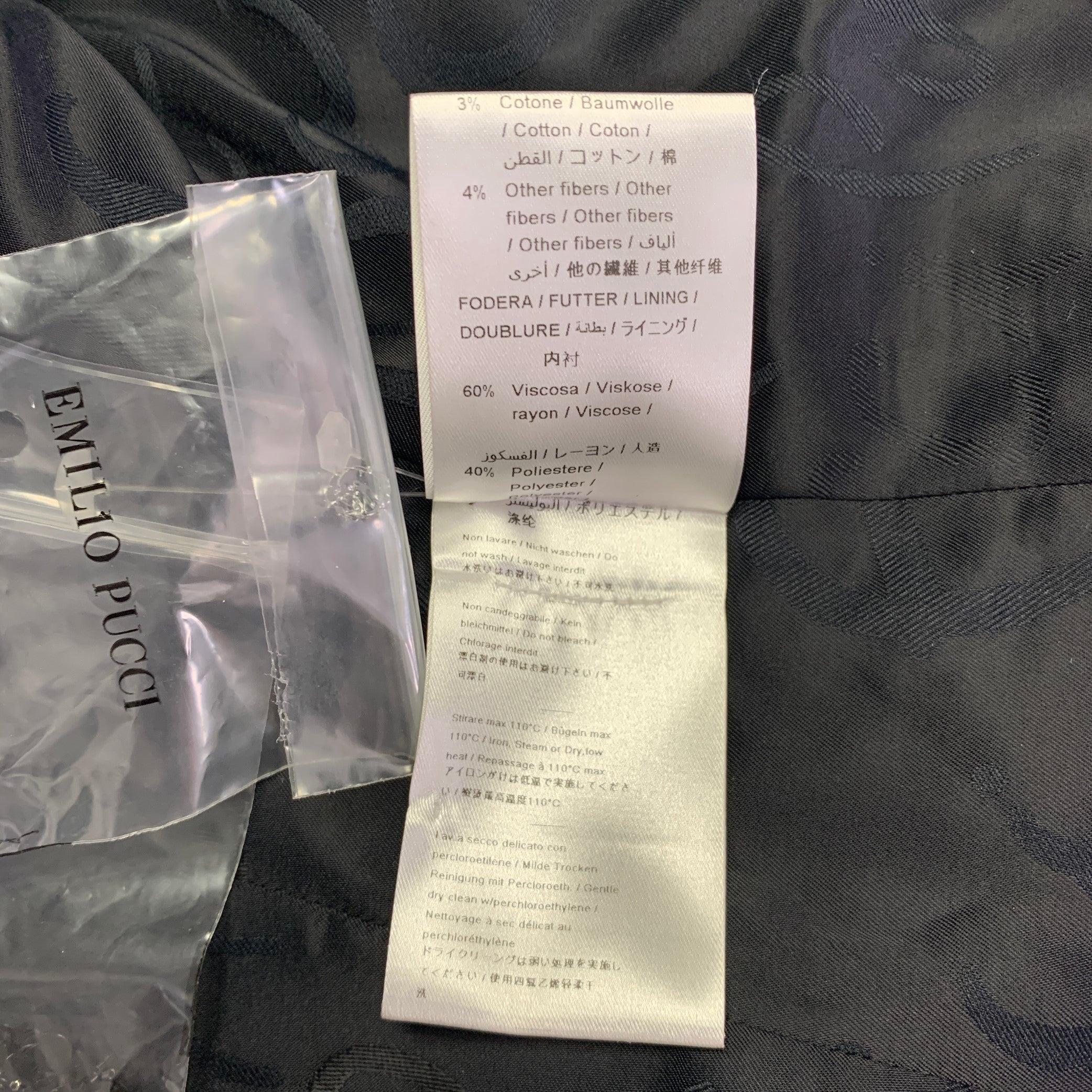 EMILIO PUCCI Größe 12 Schwarz Wolle Mohair Jacke Blazer mit Paillettenbesatz aus Wolle im Angebot 3