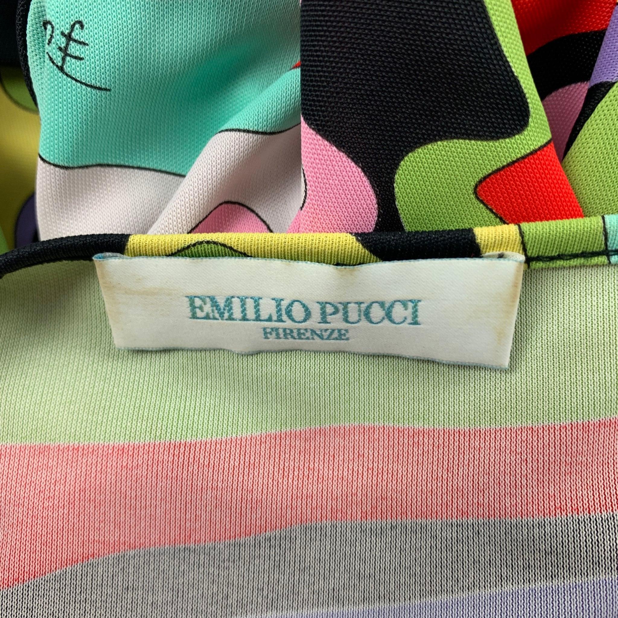 EMILIO PUCCI Größe 6 Mehrfarbiges langärmeliges Kleid aus Viskose mit abstrakten Ärmeln im Angebot 2