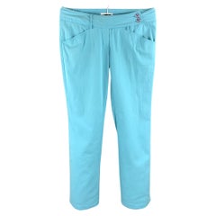 EMILIO PUCCI Size 6 Turquoise Cotton Straight Leg Casual Pants