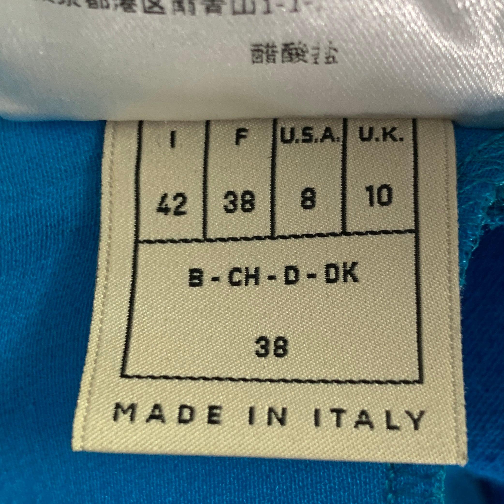 EMILIO PUCCI Size 8 Blue Crepe V-Neck Cocktail Dress For Sale 2