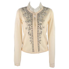 EMILIO PUCCI Size S Beige Wool Cardigan