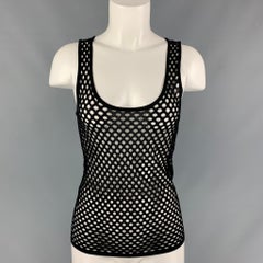 EMILIO PUCCI Size S Black Mesh Tank Top