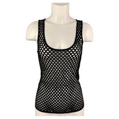 EMILIO PUCCI Size S Black Mesh Tank Top