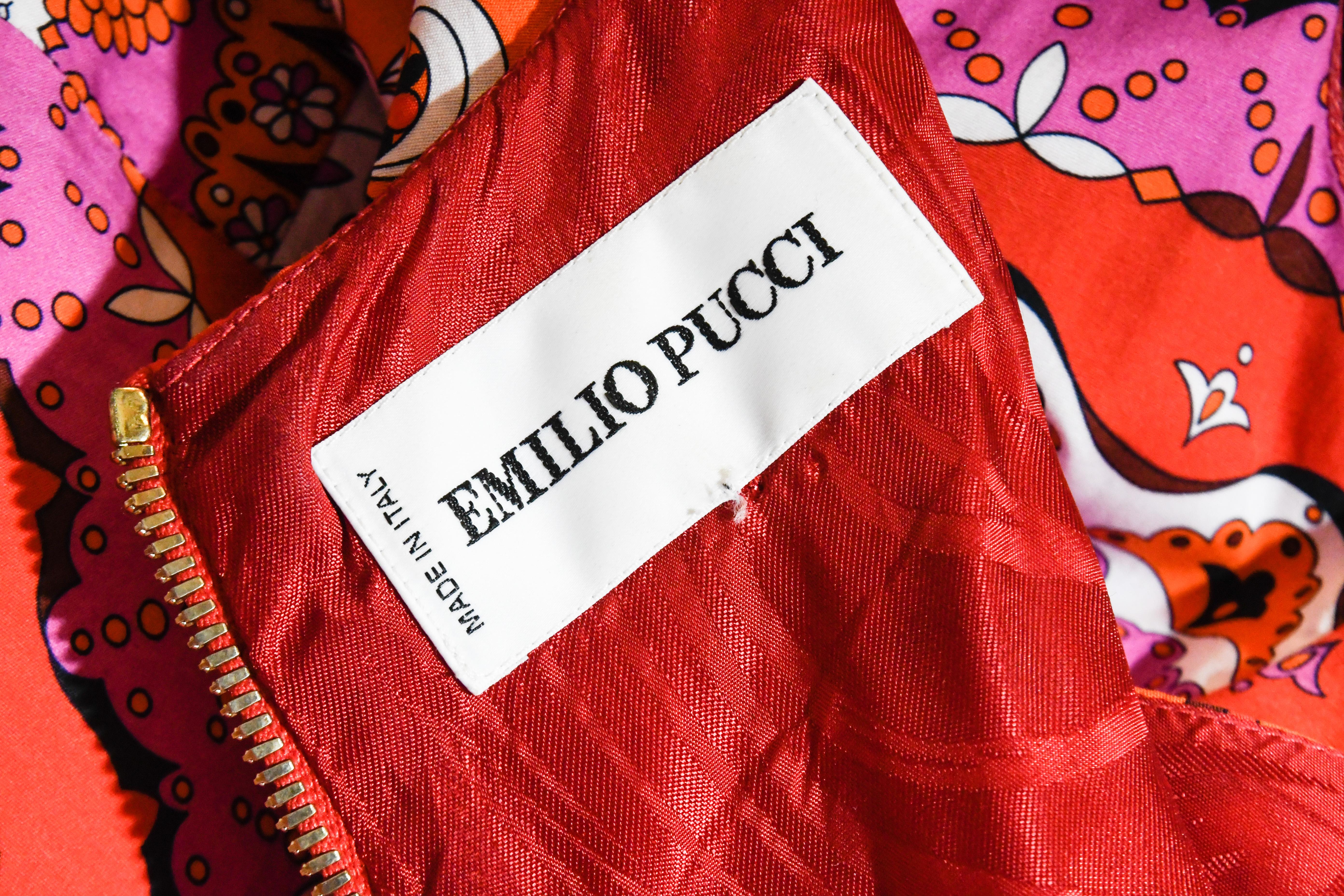 Emilio Pucci Sleeveless Red Print Cotton Dress  1