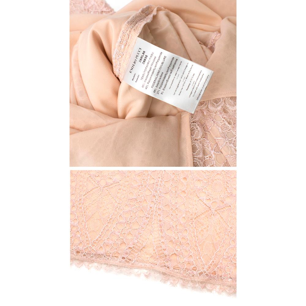 Women's Emilio Pucci Soft Pink Lace Dress - Size US 4 For Sale