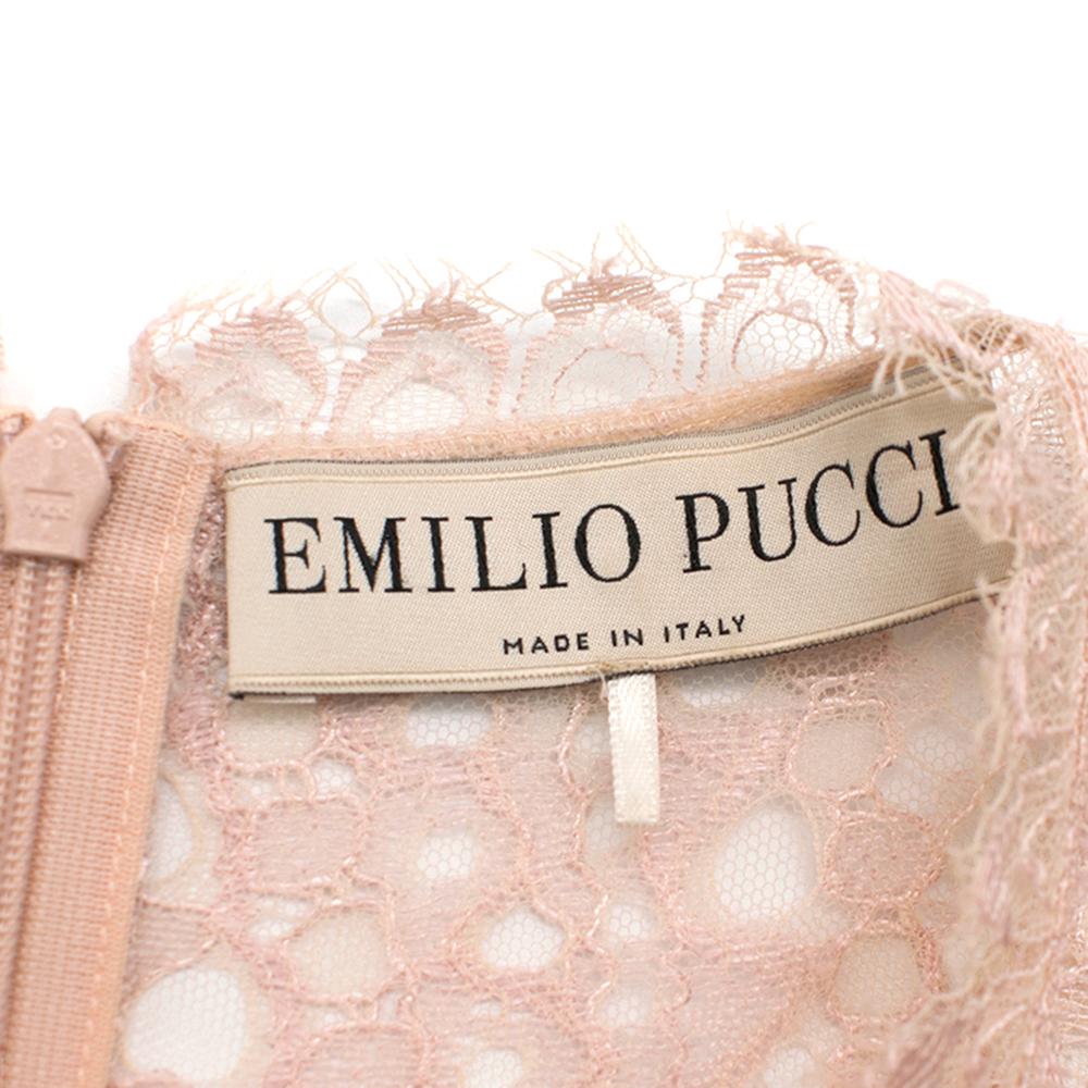 Emilio Pucci Soft Pink Lace Dress - Size US 4 For Sale 3