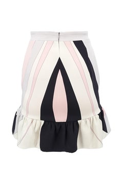 Emilio Pucci Structured Ruffle Printed Silk Mini Skirt