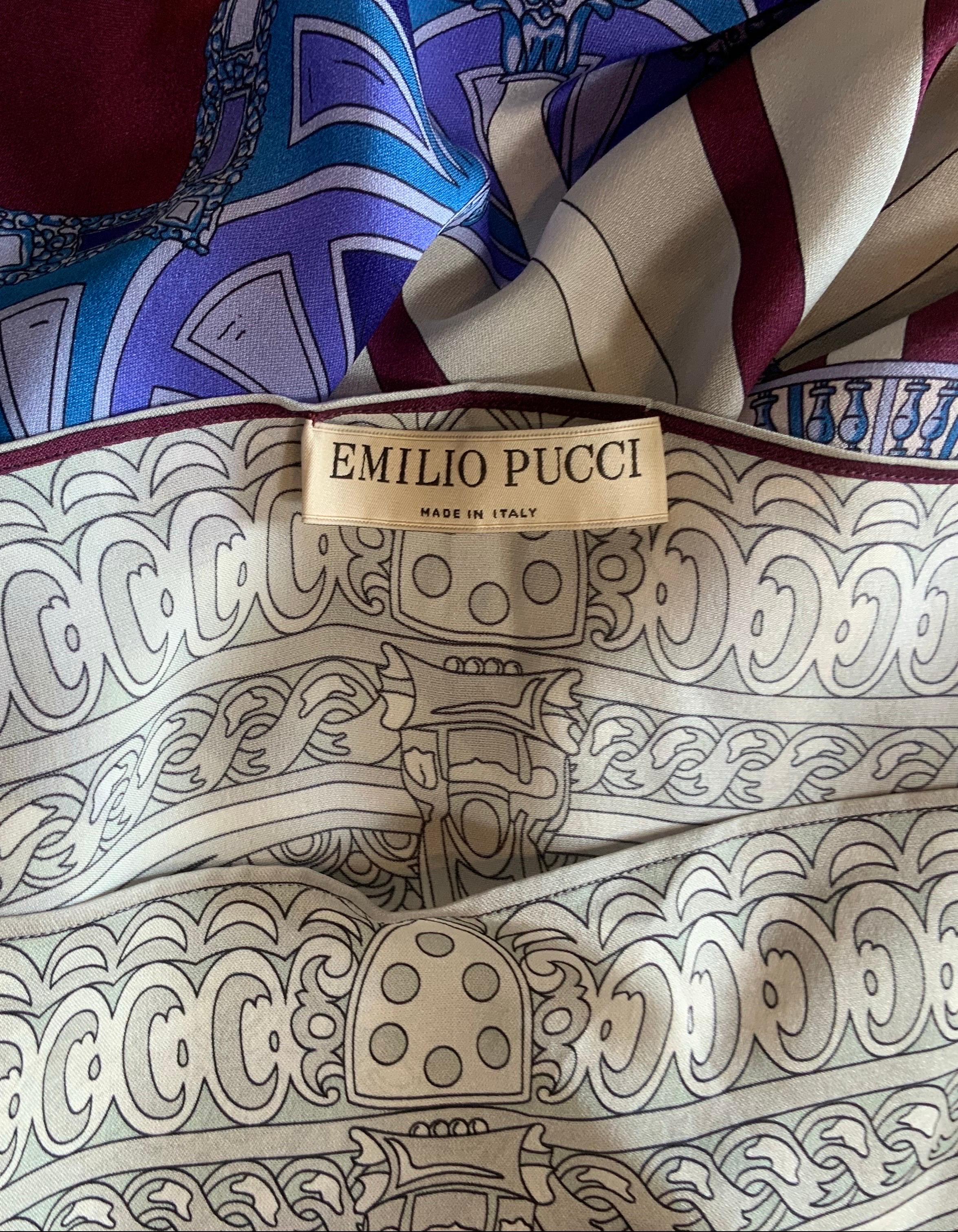 Emilio Pucci - Tunica estiva in seta borgogna in vendita 5