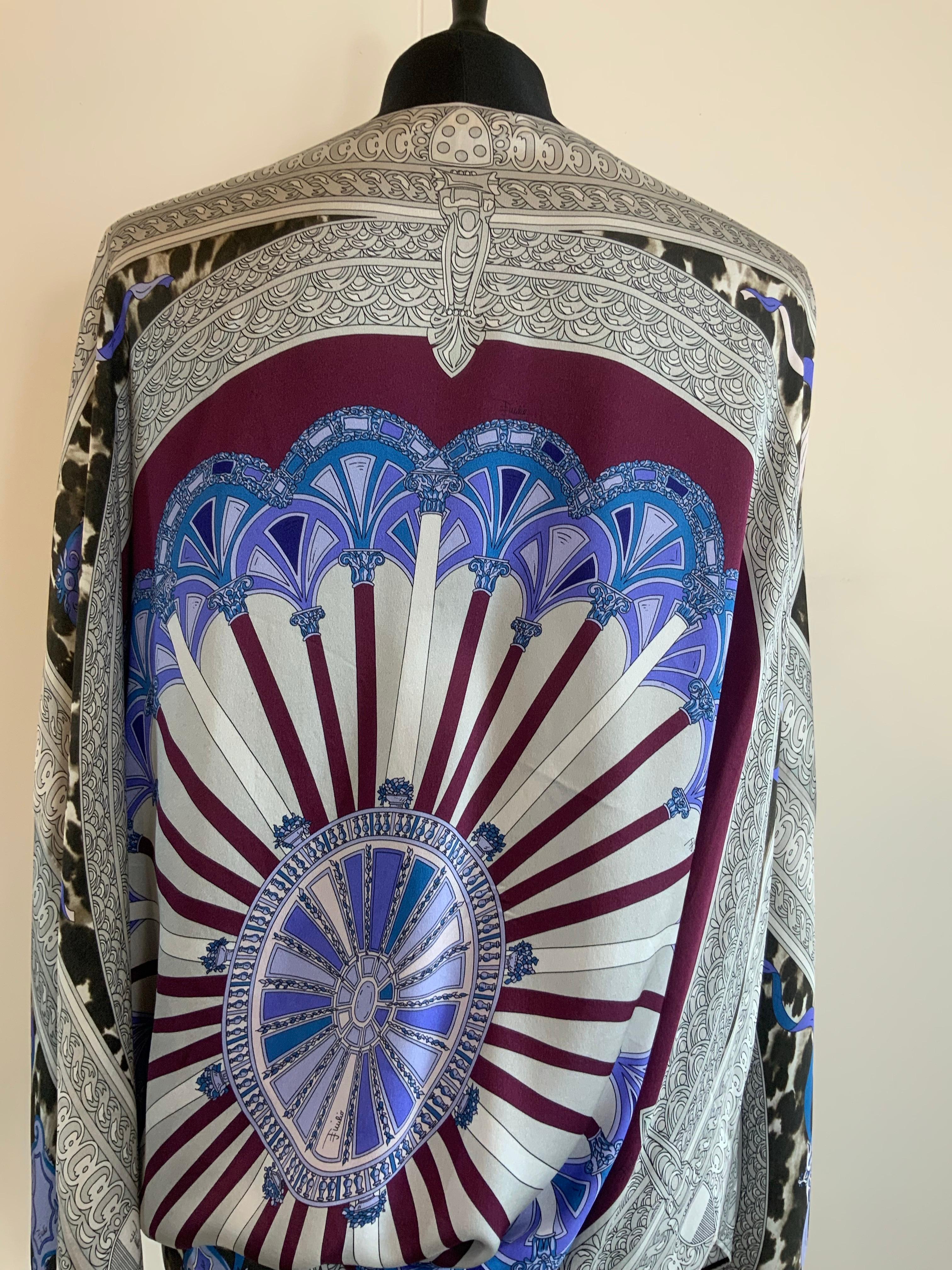 Emilio Pucci - Tunica estiva in seta borgogna in vendita 3