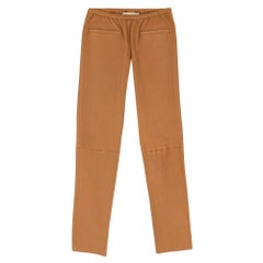 Emilio Pucci Tan Lambskin Leather Pants  XS 34