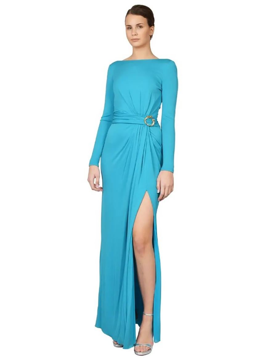 EMILIO PUCCI

Luxurious evening dress, flowing viscose, silk lining, brooch on the belt
Long sleeves
Slit up to knee on front


Content: 100% viscose

Size IT 40 - US 6

Brand new, with tags.

 100% authentic guarantee 

       PLEASE VISIT OUR