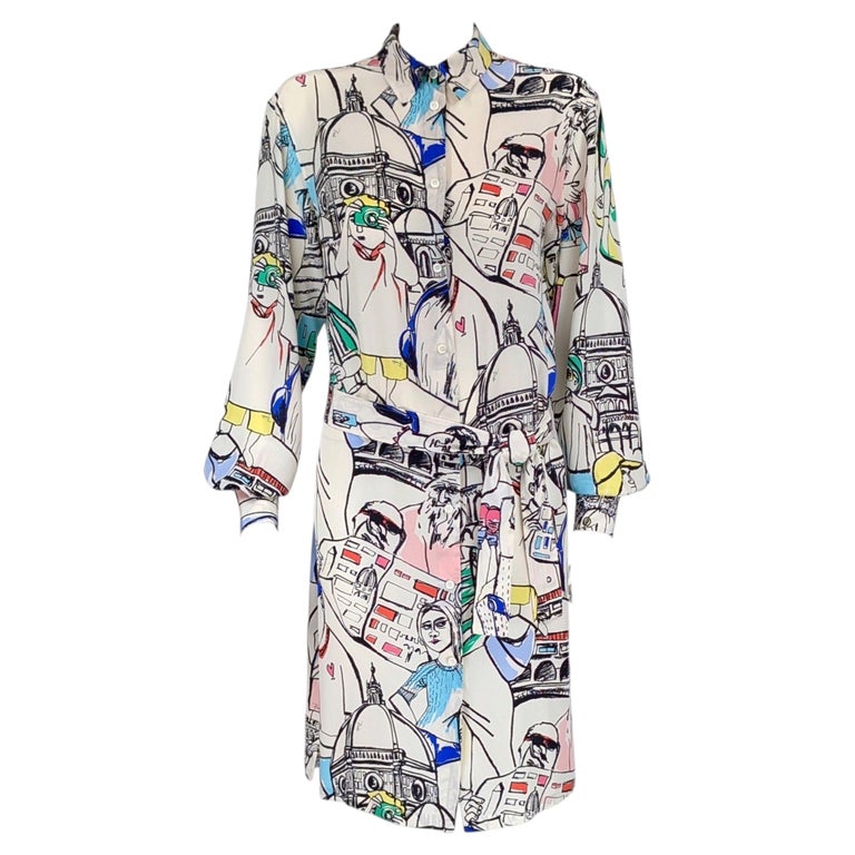 pucci dress sale - Manuba Print - Size: 40 - Nude angled sleeves STUNNING 60's EMILIO PUCCI Maxi