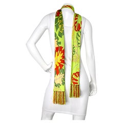 Emilio Pucci Tropical Print Vintage Fringe Scarf