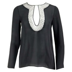 Emilio Pucci Tulle And Silk Georgette Blouse IT 38 UK 6 Emilio Pucci Tulle And Silk Georgette Blouse IT 38 UK 6