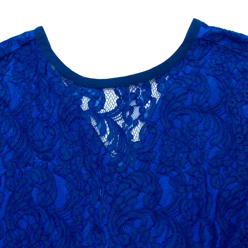 Women's Emilio Pucci V-back blue lace dress US 6